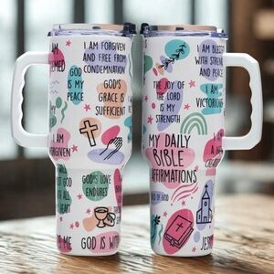 •Inspiration & Hydration•40oz Bible Affirmation Stainless Steel Tumbler